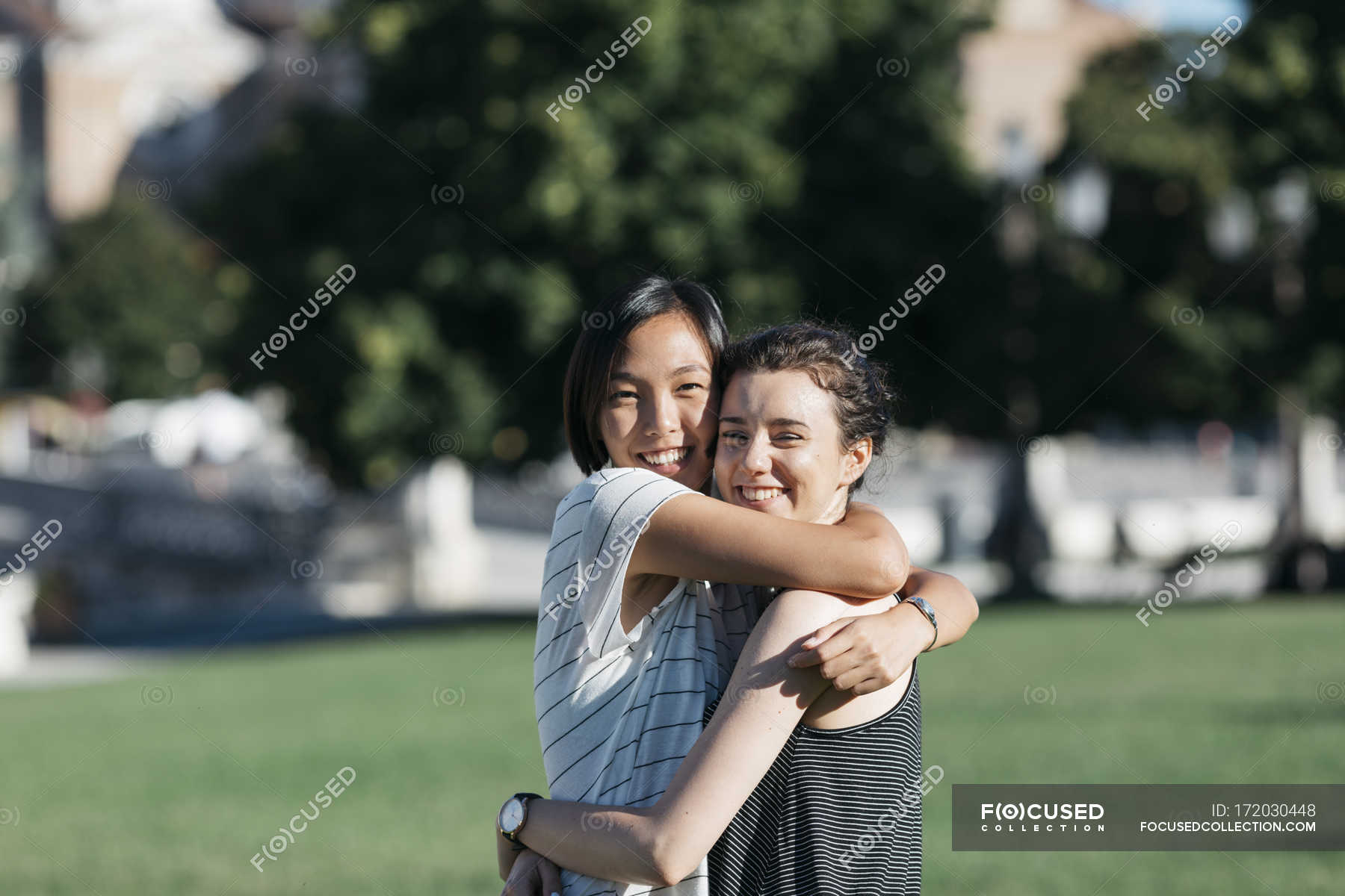 best friends hugging each other
