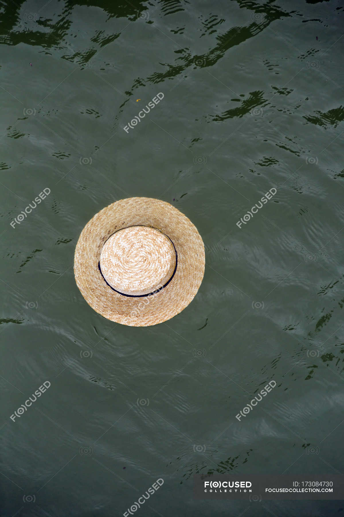 hat floating in water