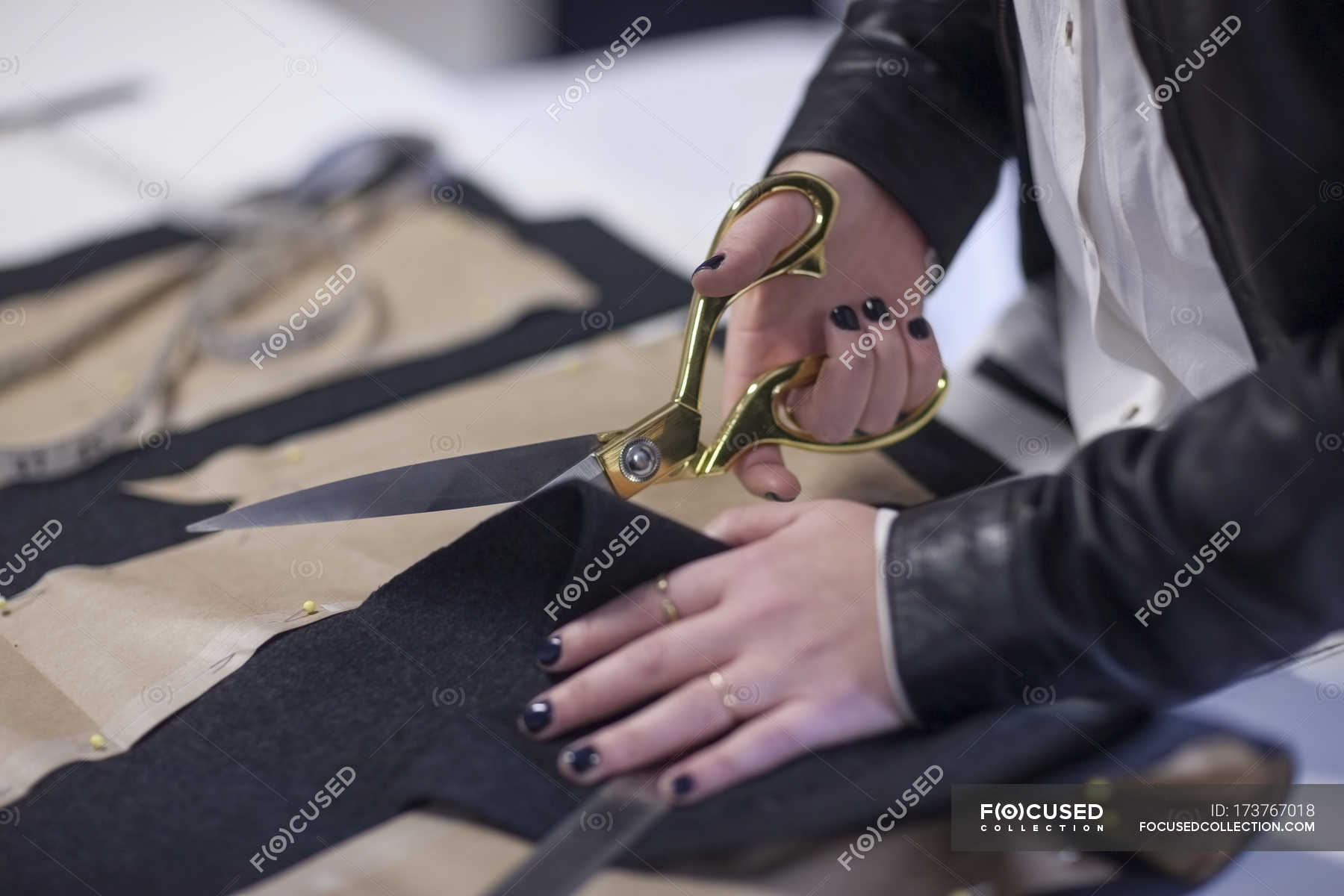 Leather strap cutter stock photo