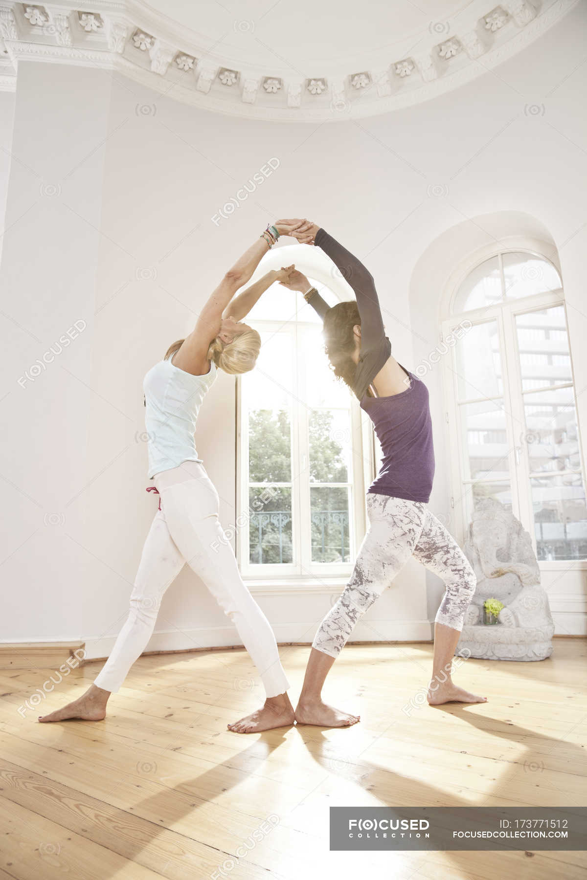 women in yoga positions