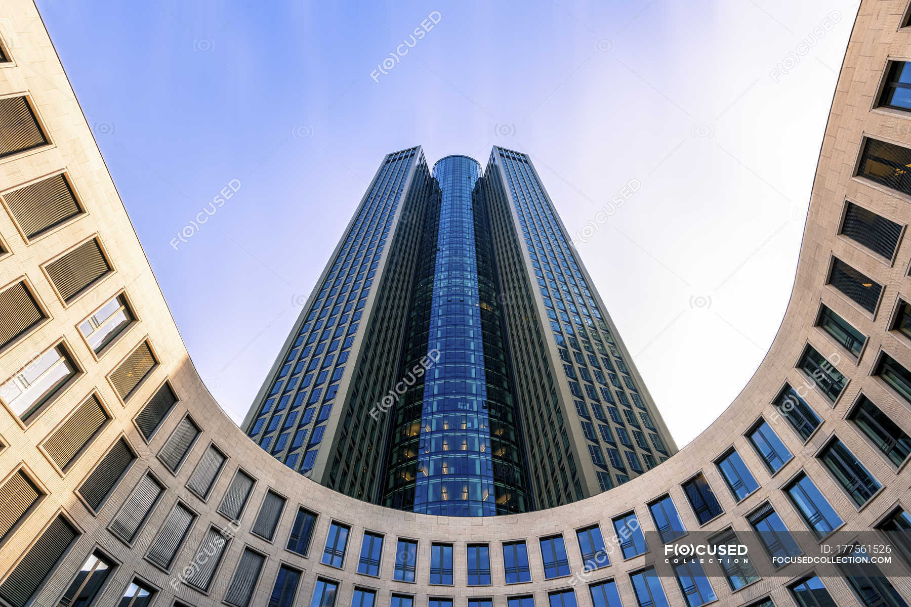 Germany Frankfurt View To Tower 185 Color Image Building Stock Photo