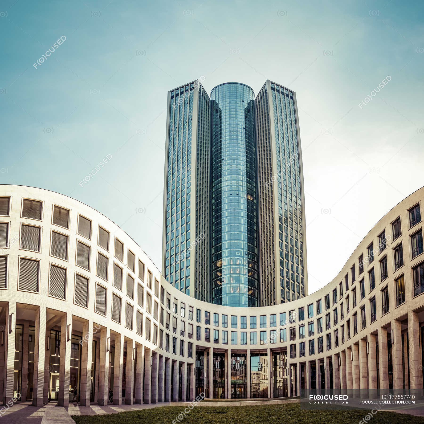 Germany Frankfurt View To Tower 185 Rolling Facade Stock Photo