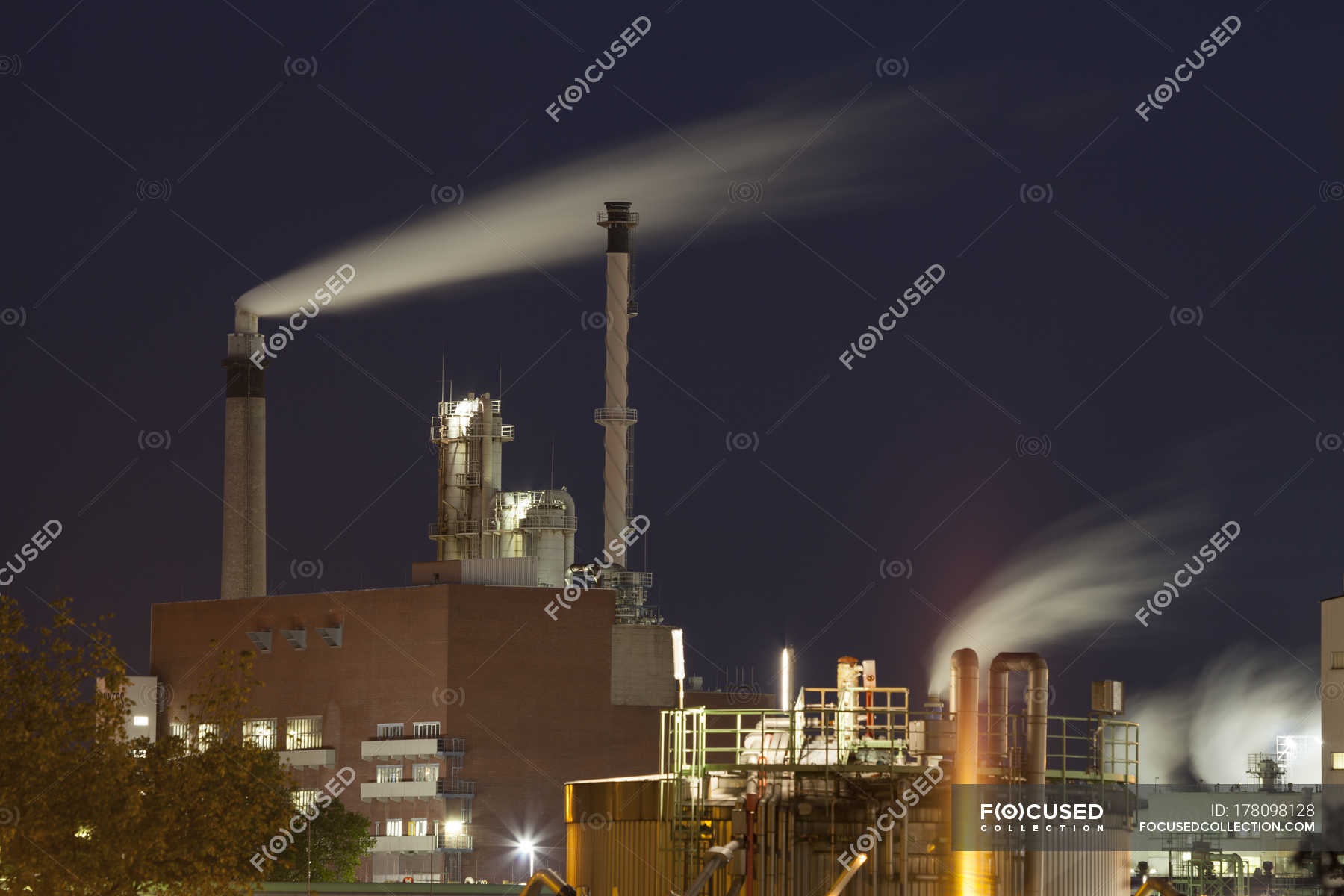 Germany Leverkusen Chemical Park Chempark At Night Bayer Ag Photography Stock Photo 178098128