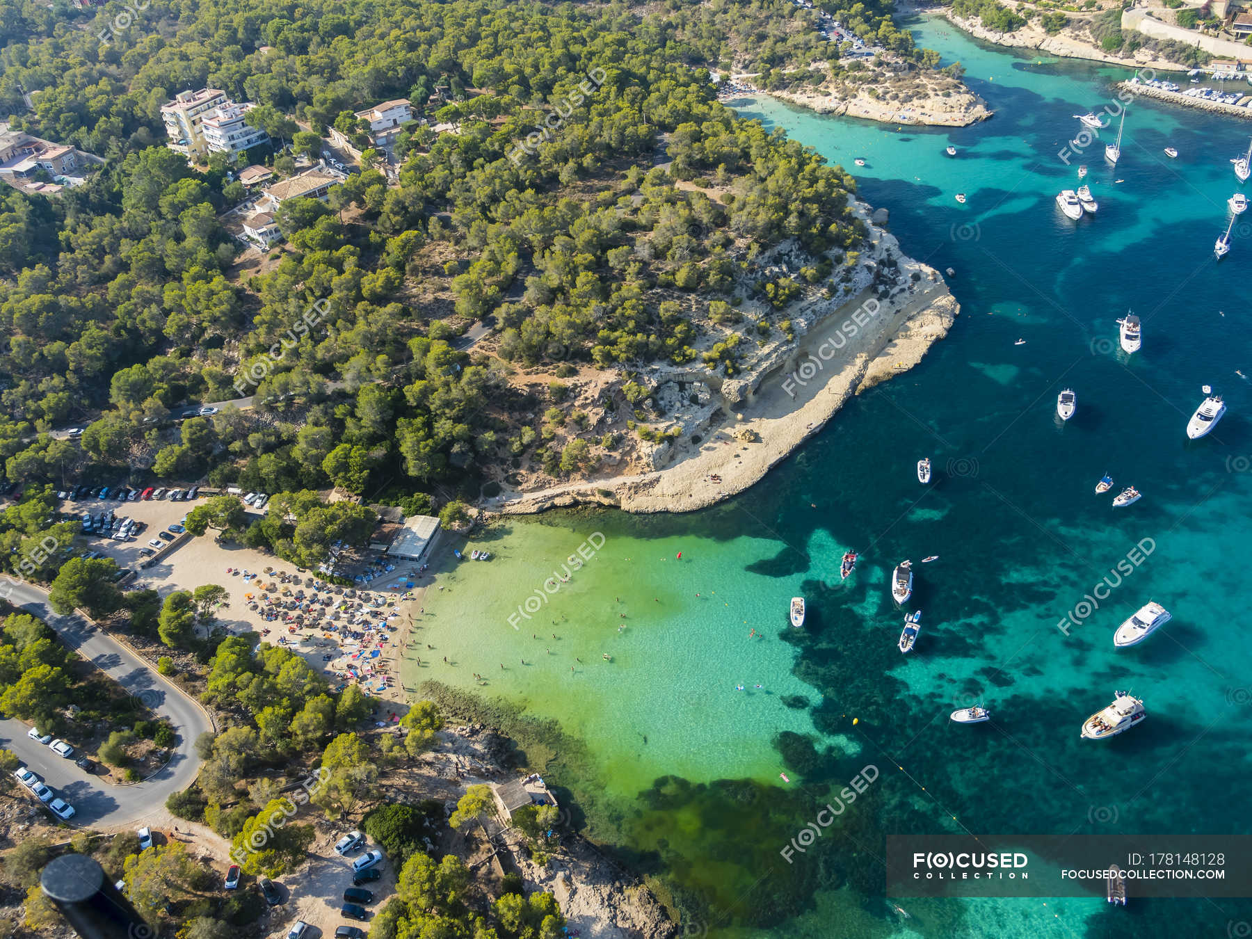 Spagna, Maiorca, Palma di Maiorca, veduta aerea della costa vicino a Portals Vells — Villaggio Spagna, Maiorca, Palma di Maiorca, veduta aerea della costa vicino a Portals Vells — Villaggio