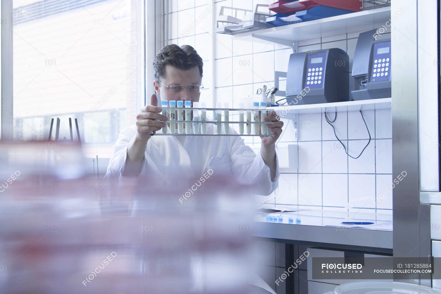 Portrait of food analyst working in laboratory — analytical laboratory