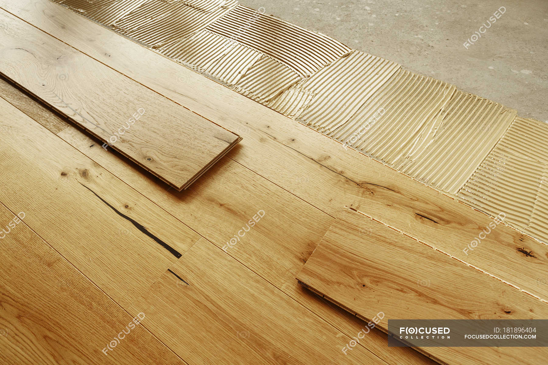 Laying Finished Oak Parquet Flooring Close Up Full Frame Copy
