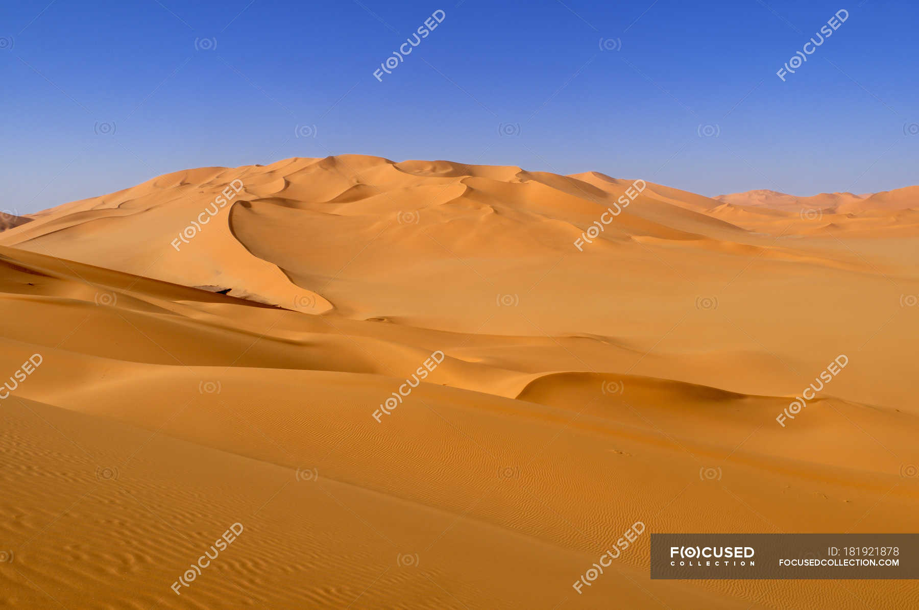 North Africa, Algeria, View of sand dunes at Erg Mehedjibat ...