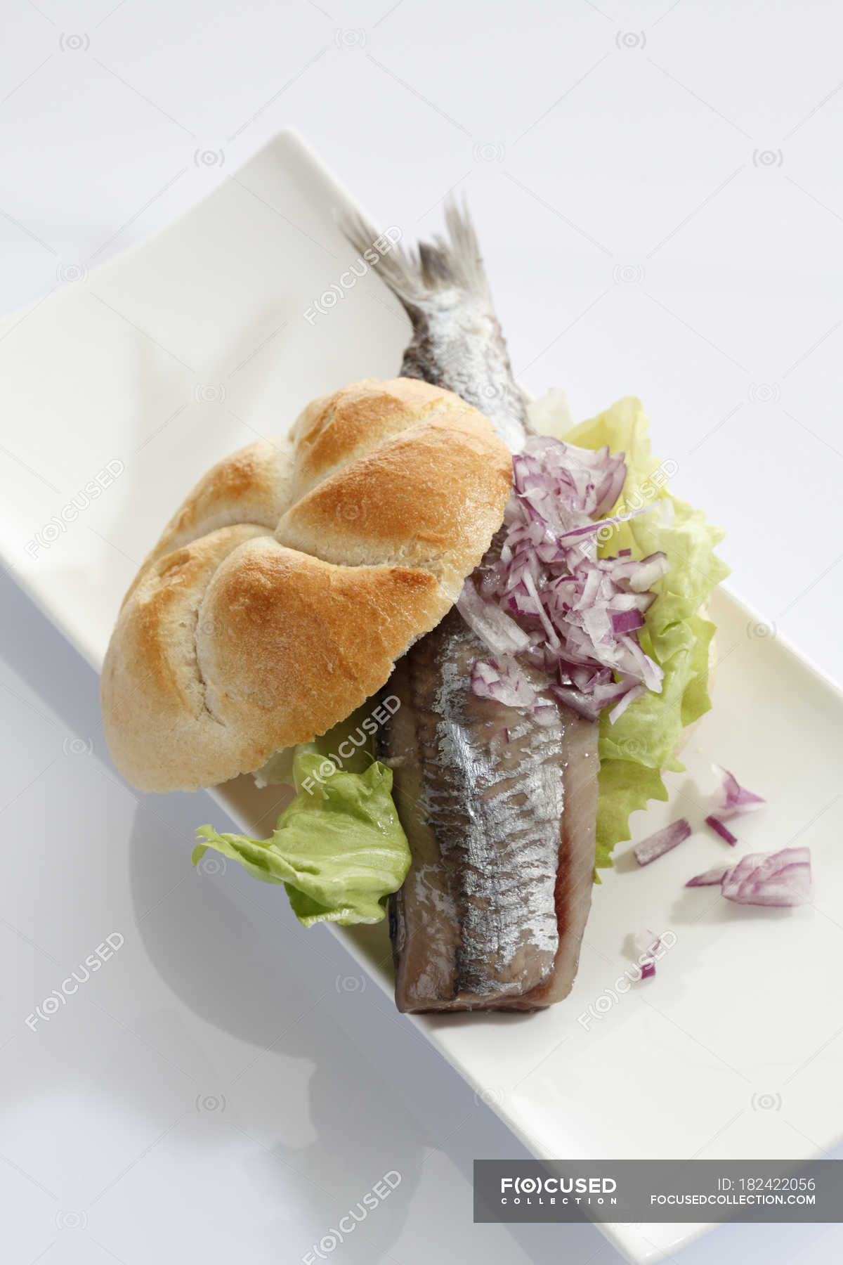 Sandwich stuffed with salted herring — meal, appetizing - Stock Photo ...