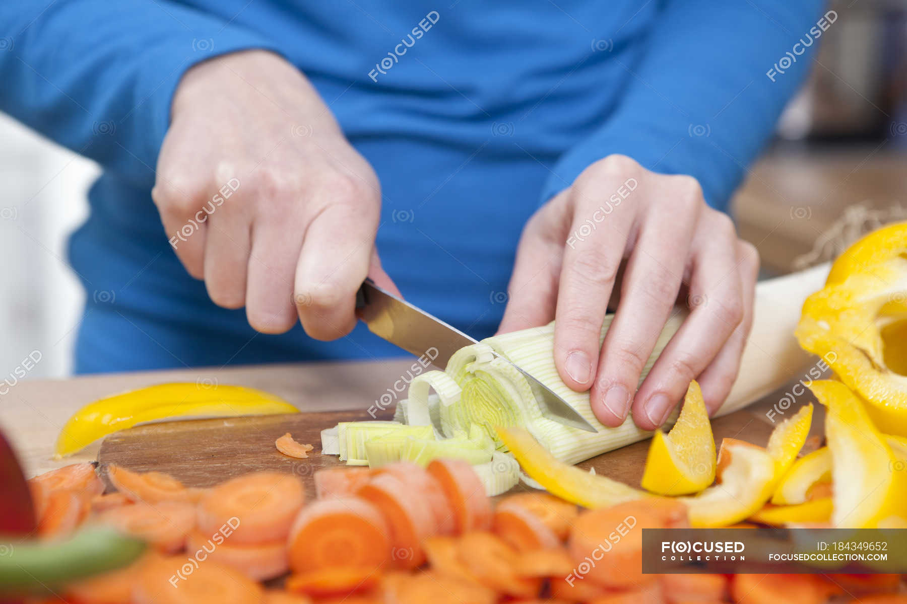 wooden chopping vegetables