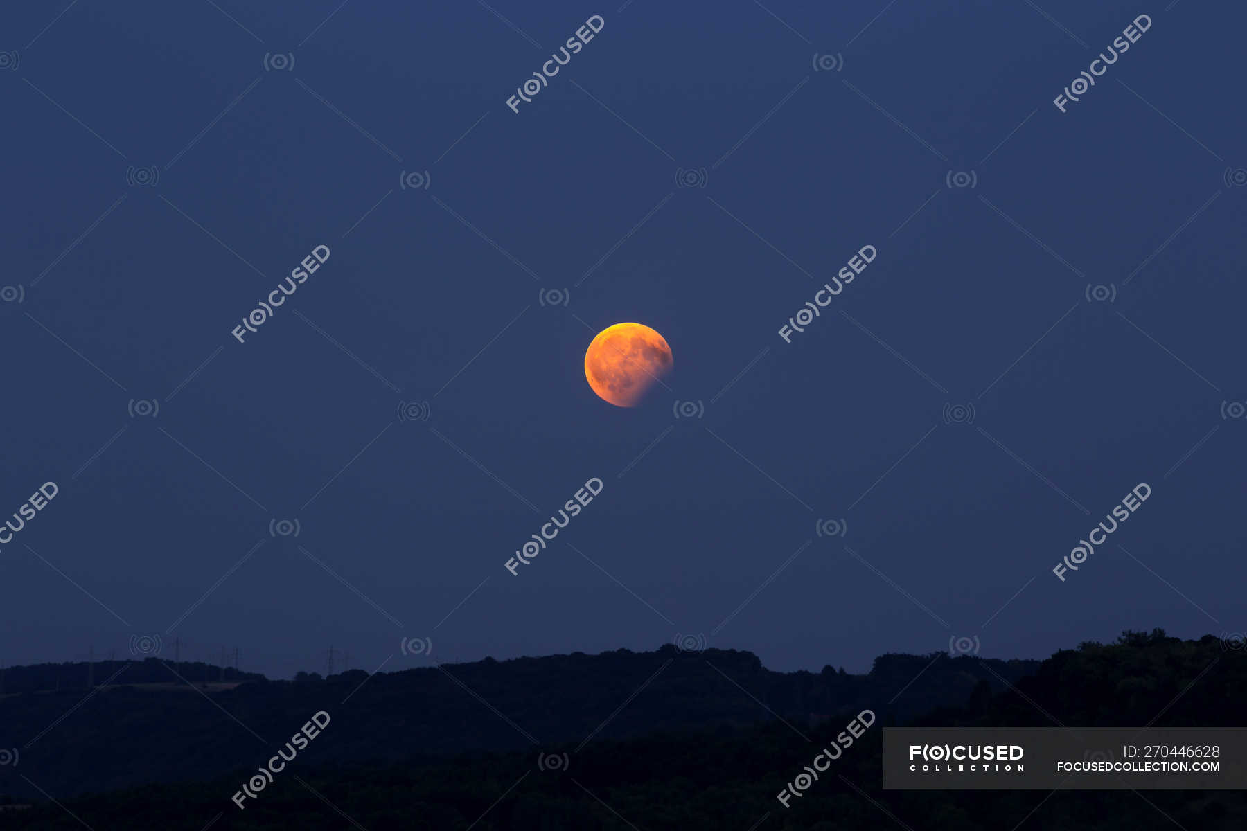 Germany, Wuerzburg, lunar eclipse — tranquility, moon Stock Photo