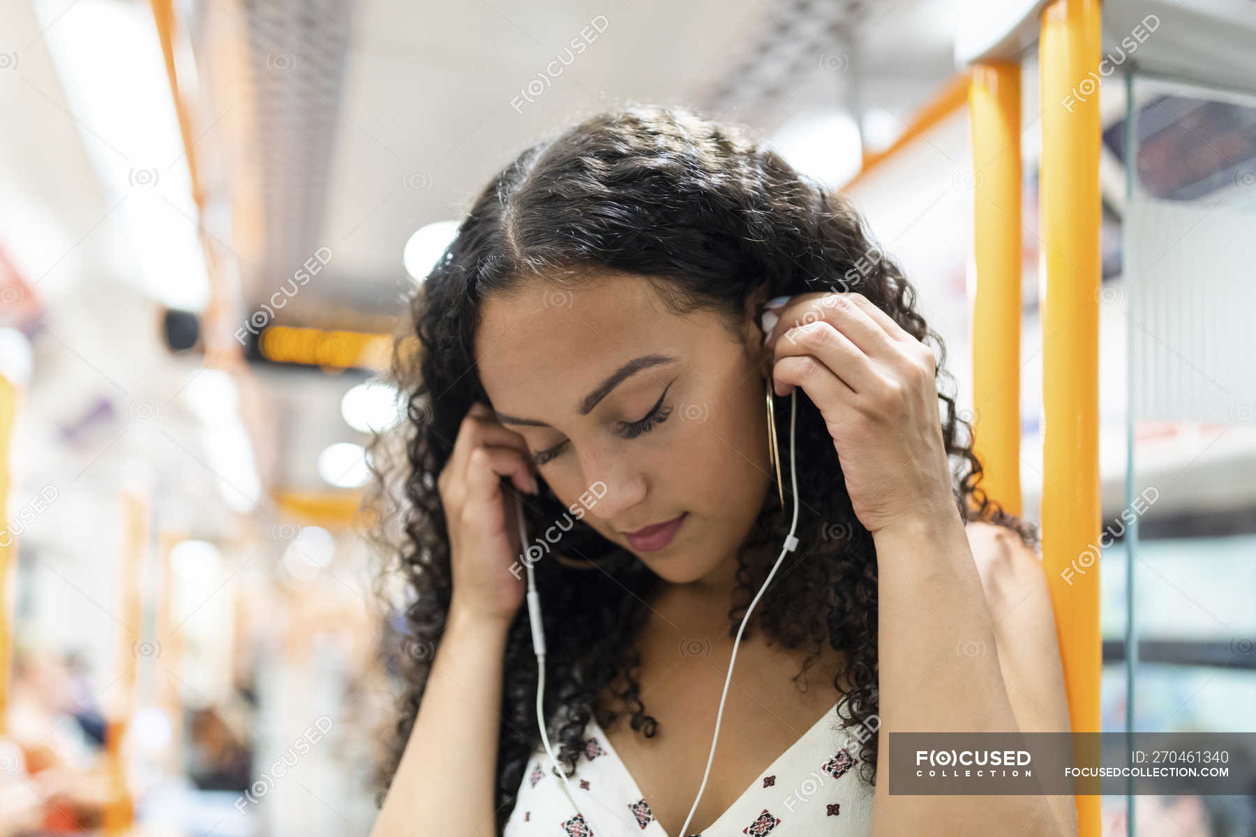 listening to music with earphones