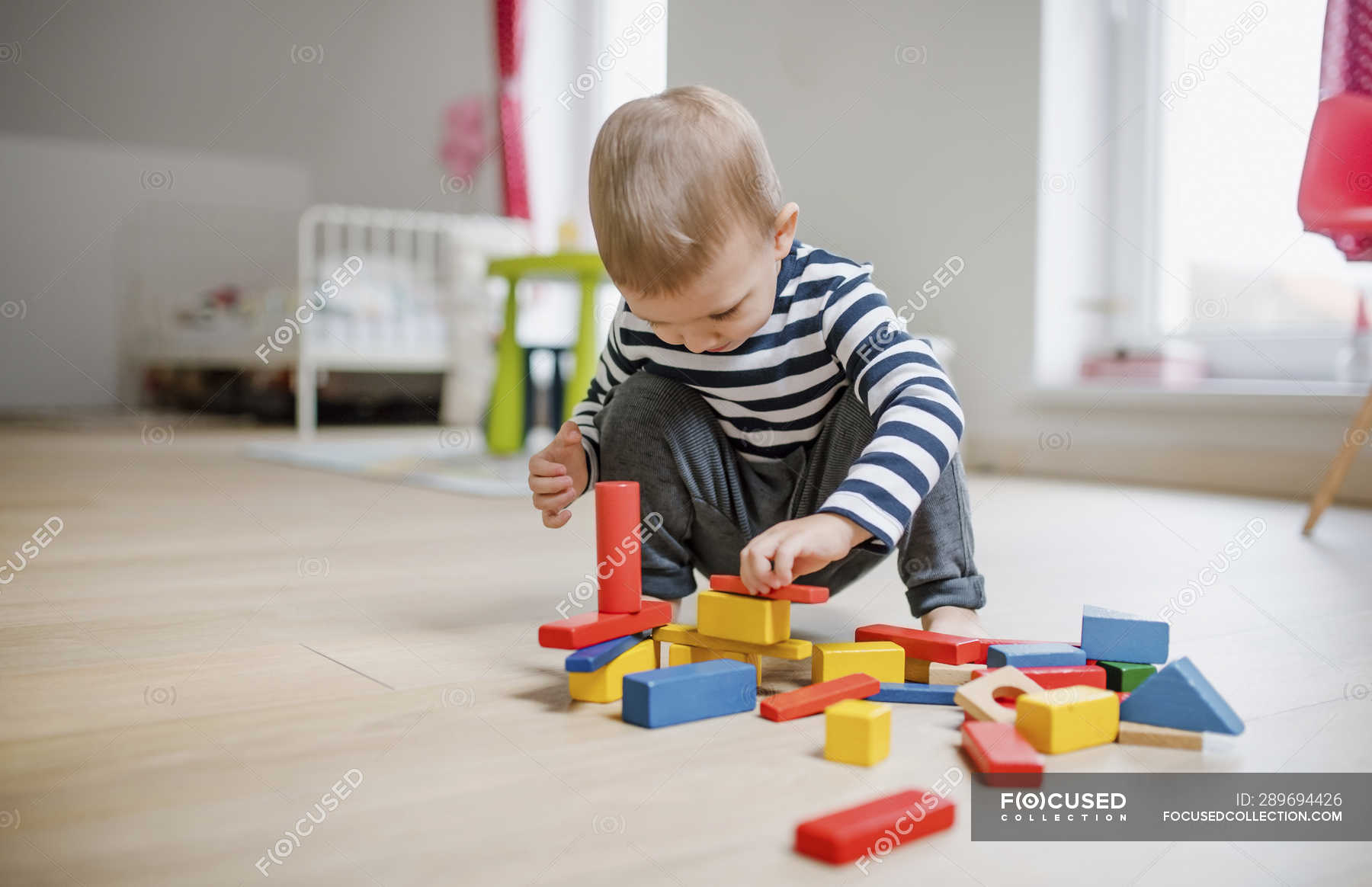 playing building blocks