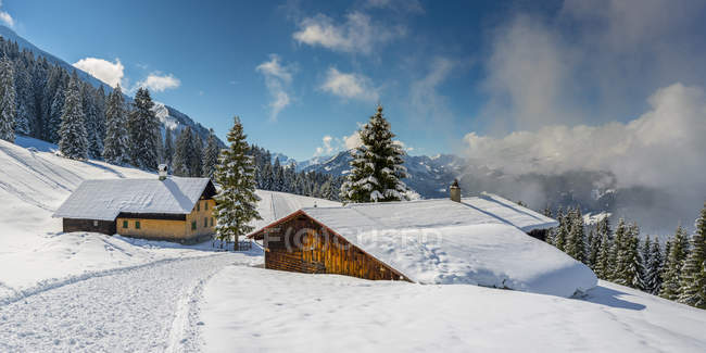 Alta via in inverno, Austria — Foto stock
