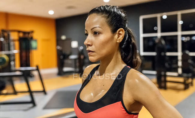 Woman sweating after training — active lifestyle, practice - Stock ...