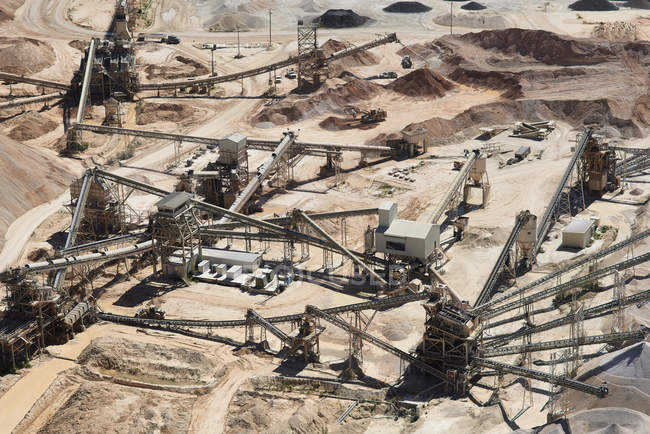 Aerial view of sand mine — Stock Photo