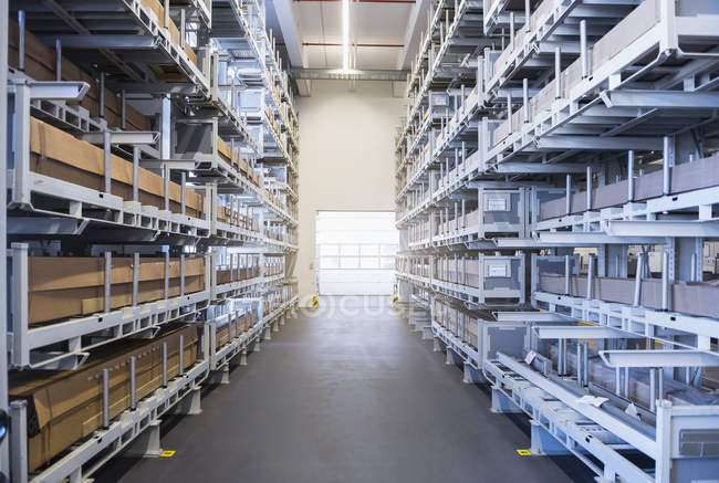 High rack factory warehouse — Stock Photo