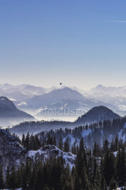 View of snowscaped hills, Bayern, Deutschland, Europe — Stock Photo