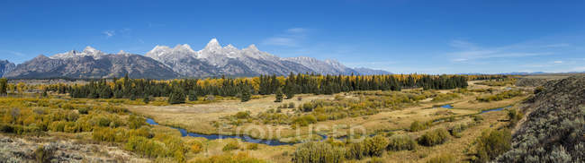 Estados Unidos, Estados Unidos, Wyoming, Rocky Mountains, Teton Range, Grand Teton National Park - foto de stock