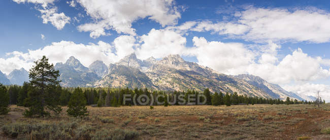 Stati Uniti, Wyoming, Grand Teton National Park con catena montuosa — Foto stock