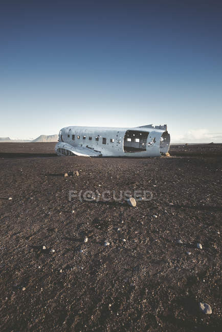 Islanda, Solheimasandur, naufragio aereo nel deserto — Foto stock
