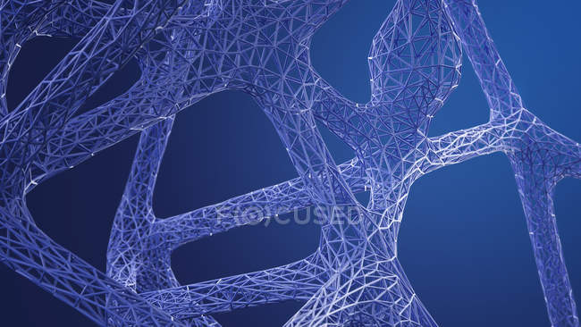 Крупный план органической структуры сетки синим цветом — стоковое фото
