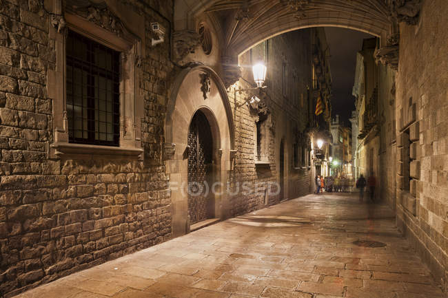 Spagna, Barcellona, Barri Gotic di notte — Foto stock
