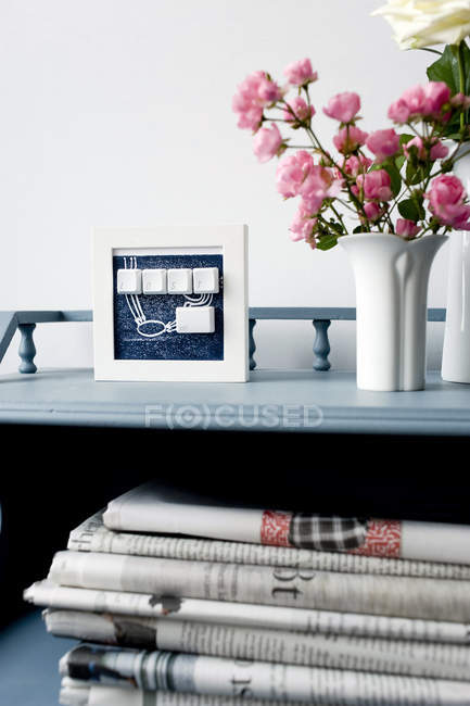 Upcycling alter Computerschlüssel im Bilderrahmen — Stockfoto