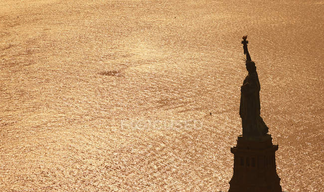 USA, New York City, view to Statue of Liberty from above — Stock Photo