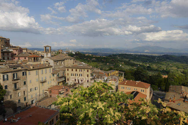 Спостерігаючи за перегляд townscape, Умбрія, Італія — стокове фото