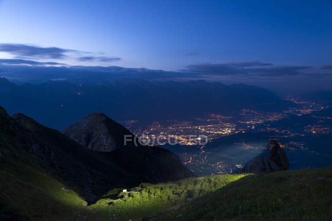 Innsbruck in the evening, Tyrol — Stock Photo