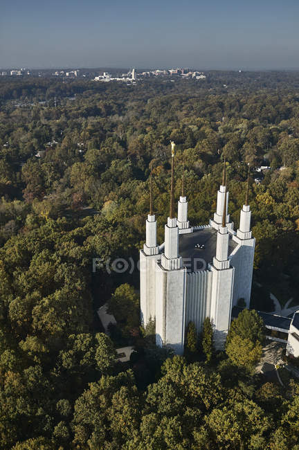 USA, Maryland, fotografia aerea del Tempio Mormone di Kensington — Foto stock