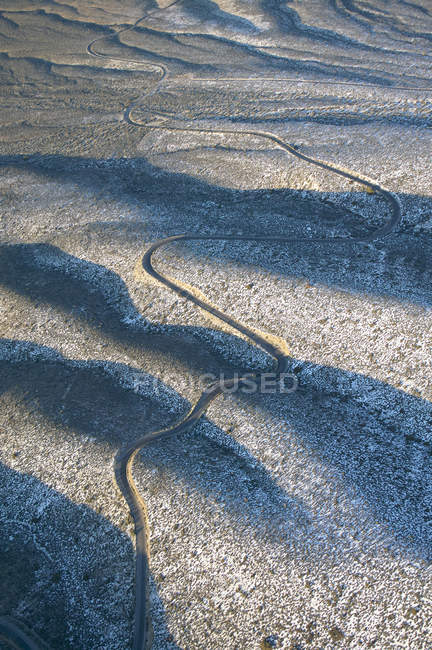 EEUU, Nevada, Vista aérea del Área Nacional de Conservación del Cañón Red Rock en invierno - foto de stock