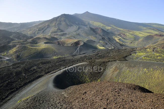 Italien, Sizilien, Ätna, Vulkankrater, Lavafelder — Stockfoto