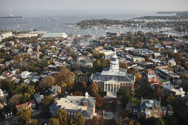 États-Unis, Maryland, Photographie aérienne de la State House and Capital à Annapolis — Photo de stock