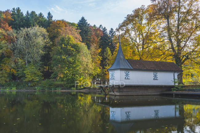 Швейцарія, Санкт-Галлен, баню на Buebenweiher восени — стокове фото