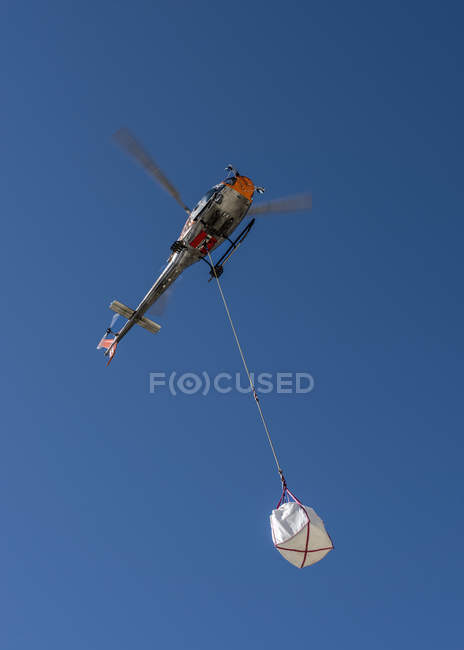 Rescue helicopter in the air — Stock Photo