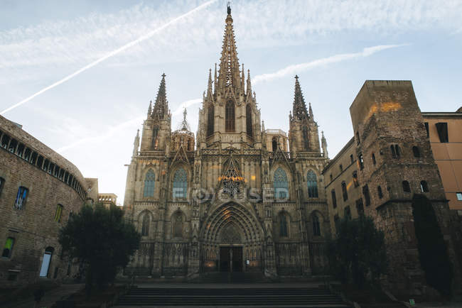 Spagna, Barcellona, veduta della Cattedrale di Barcellona nel Quartiere Gotico — Foto stock