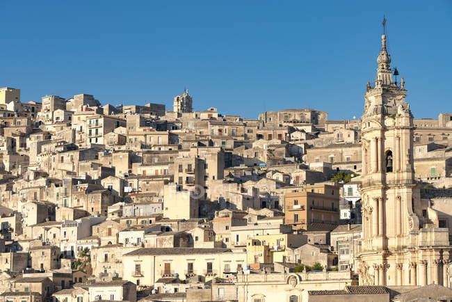 Cityscape with Church San Giorgio, Modica, Sicily, Italy — Stock Photo