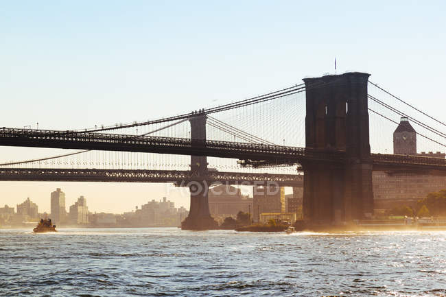 Brooklyn Bridge and Manhattan Bridge, New York City, USA — Stock Photo
