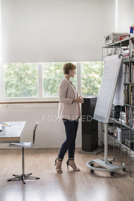 Businesswoman Standing At Flipchart In Modern Conference