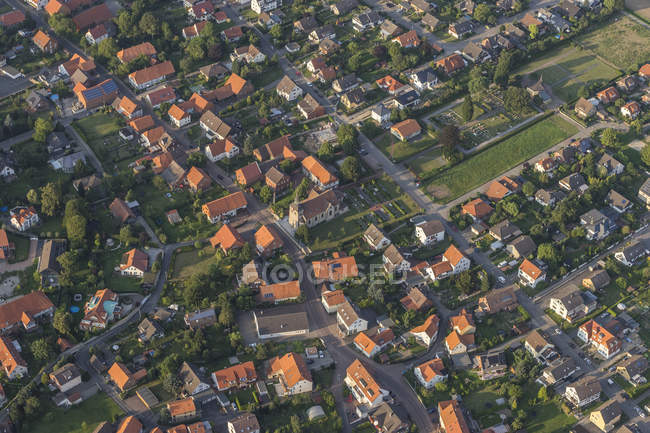 Germany, Lower Saxony, Hildesheim, aerial view with church St. Kunibert and Sorsum — Stock Photo