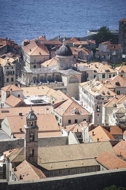 Croácia, Dalmácia, Dubrovnik, vista aérea histórica da cidade velha — Fotografia de Stock