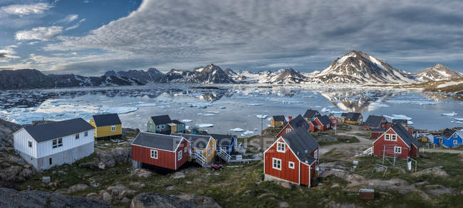 Greenland, Schweizerland, Kulusuk, Panorama  during daytime — Stock Photo