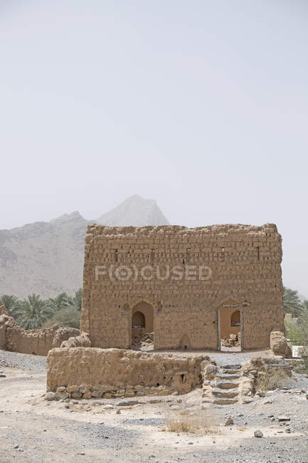 Oman, Tanuf, distrutto insediamento terriccio — Foto stock