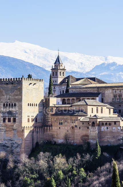 Перегляд Alhambra Palace в денний час, Гренада, Андалусия, Іспанія — стокове фото