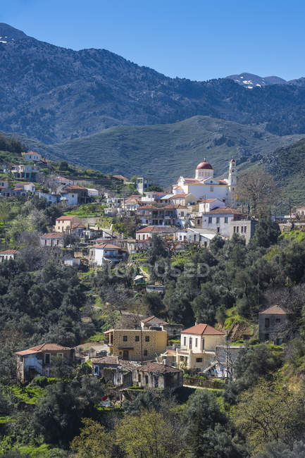 Grecia, Creta, villaggio di montagna Lakkoi — Foto stock