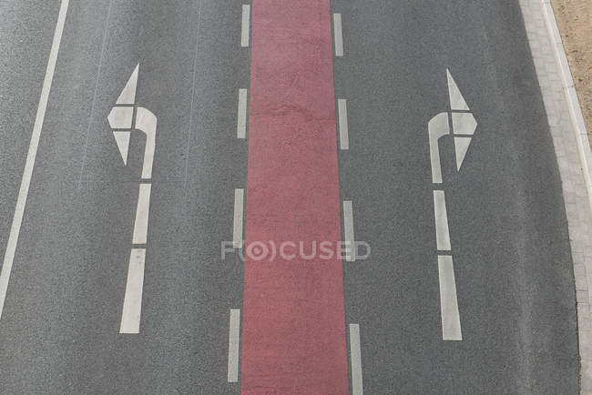 Road markings, top view — Stock Photo