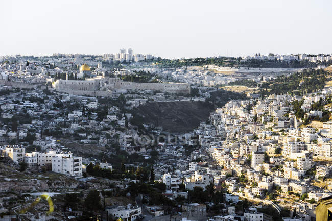 Israele, Gerusalemme, Veduta della città vecchia, monte del tempio alla luce della sera — Foto stock