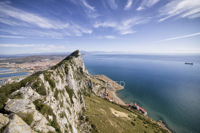 View from rock to Mediterranean Sea, Gibraltar — Stock Photo