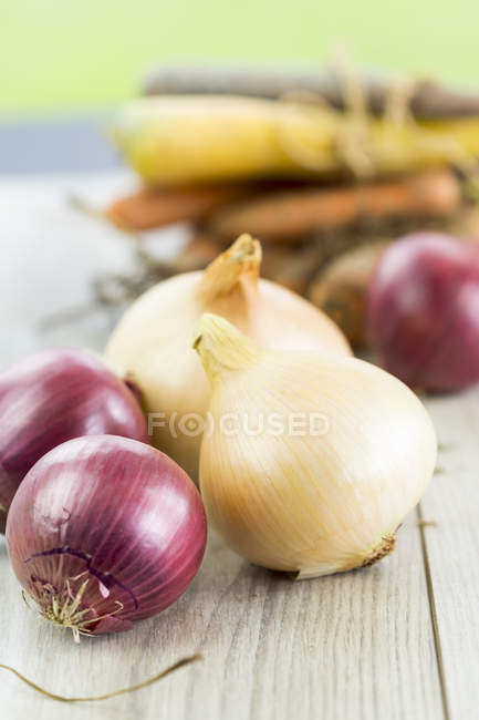 Rote und weiße Zwiebeln — Stockfoto
